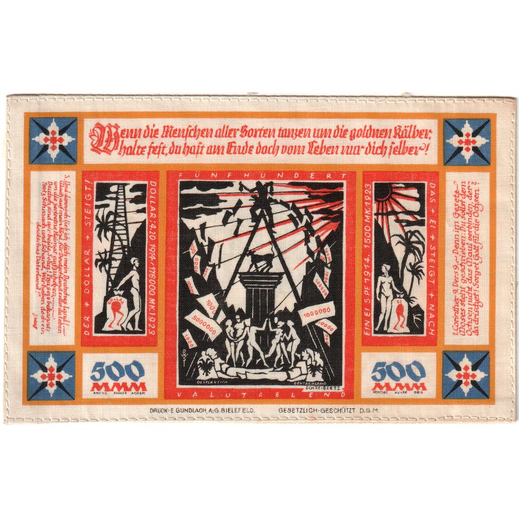 Deutschland, Bielefeld, 500 Mark, 1923-07-01, UNZ-, Leinen, Grabowski:74a
