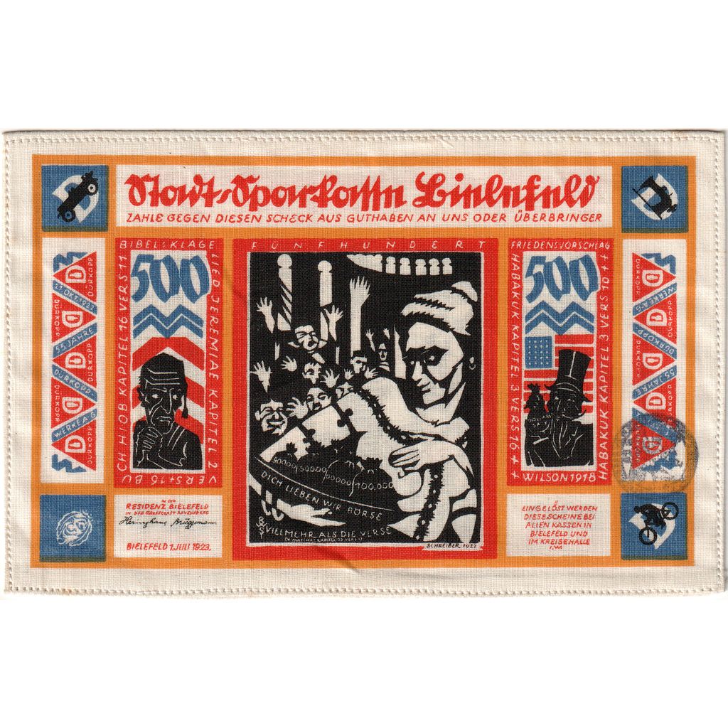 Deutschland, Bielefeld, 500 Mark, 1923-07-01, UNZ-, Leinen, Grabowski:73a