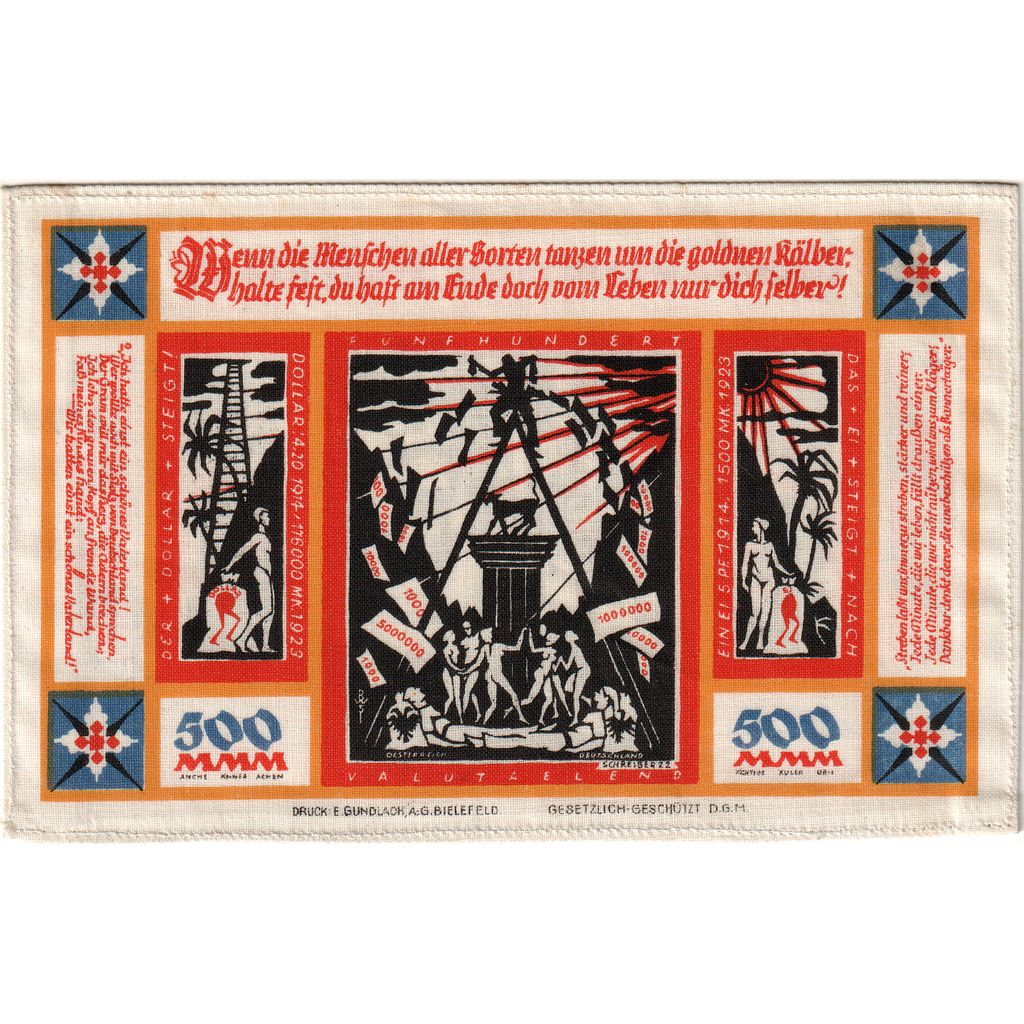Deutschland, Bielefeld, 500 Mark, 1923-07-01, UNZ-, Leinen, Grabowski:73a
