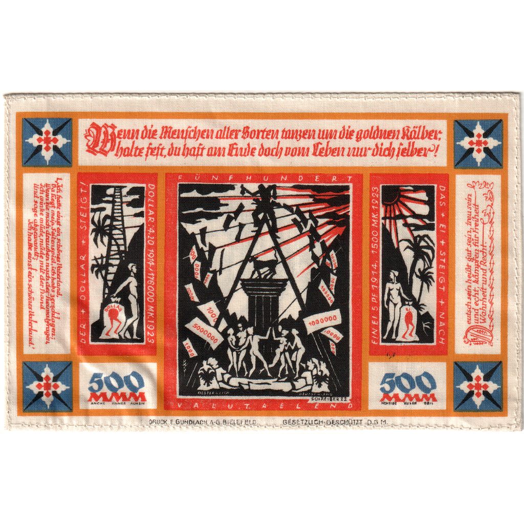 Niemcy, Bielefeld, 500 Mark, 1923-07-01, UNC(63), Pościel, Grabowski:72a