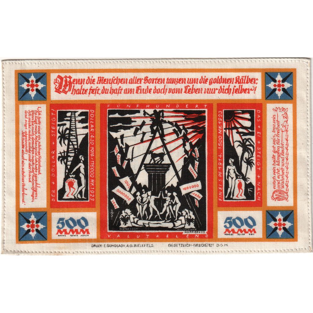 Deutschland, Bielefeld, 500 Mark, 1923-07-01, UNZ-, Leinen, Grabowski:72b