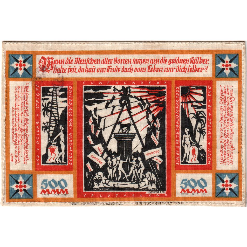 Germania, Bielefeld, 500 Mark, 1922-10-21, SPL, Lino, Grabowski:56a