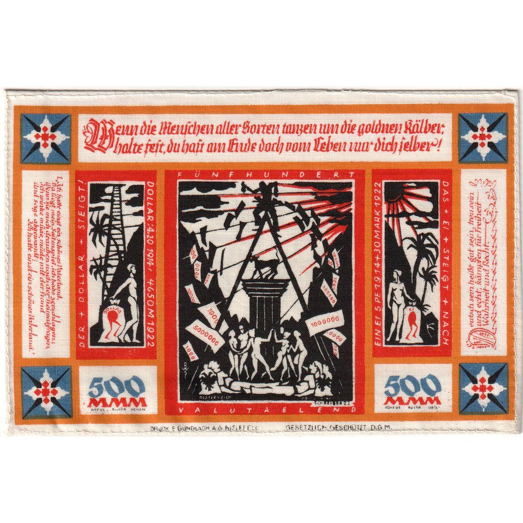 Germania, Bielefeld, 500 Mark, 1922-10-21, SPL, Lino, Grabowski:54b