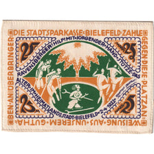 Germany, Bielefeld, 25 MARK, 1922-04-02, UNC(63), Silk, Grabowski:42b
