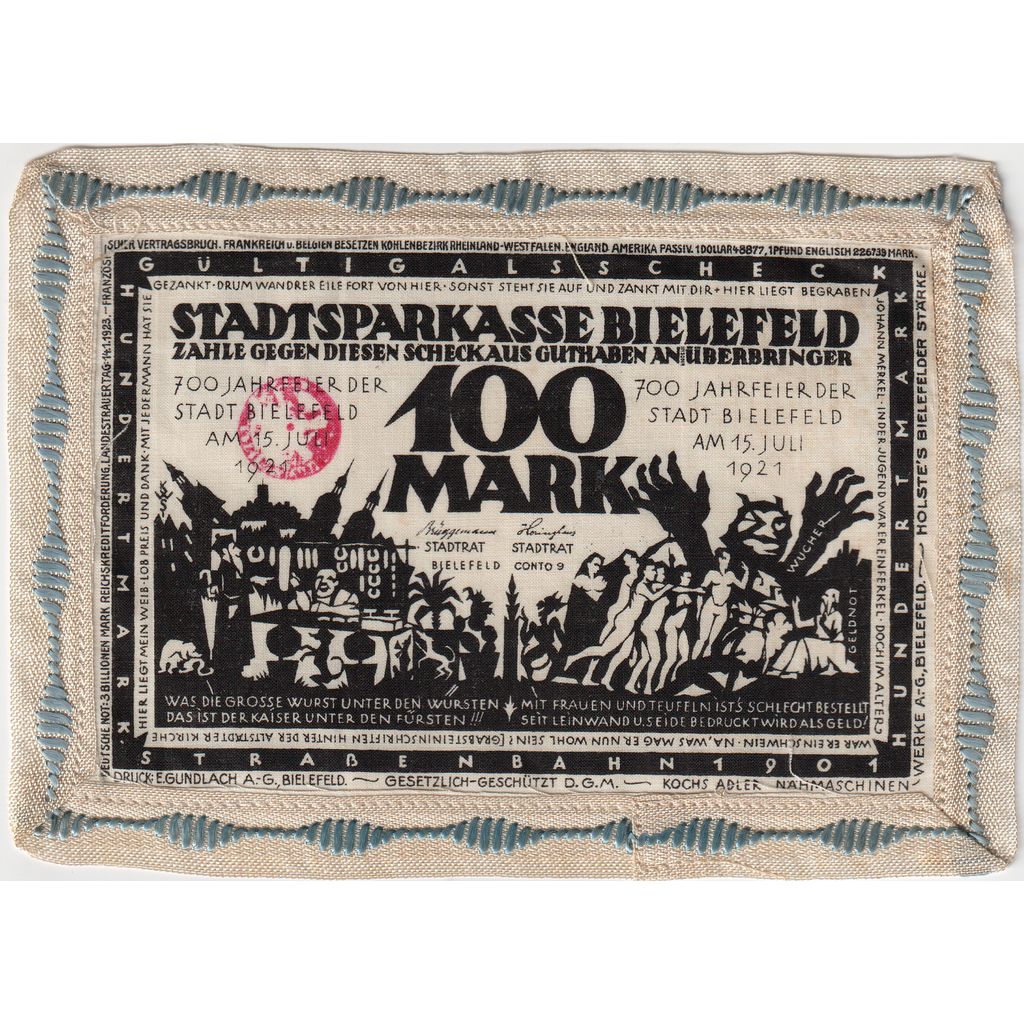 Germany, Bielefeld, 100 Mark, 1921-07-15, UNC(63), Linen, Grabowski:26d