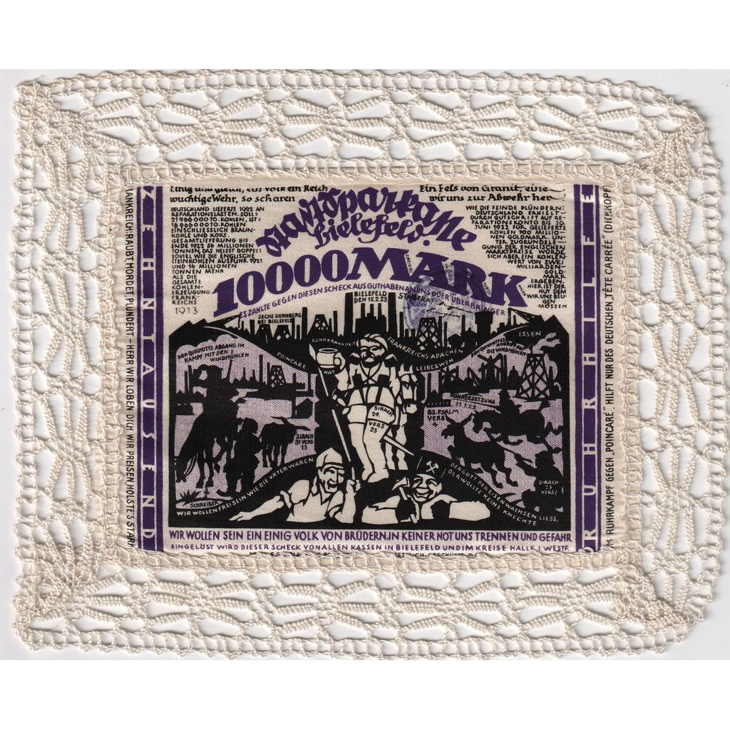 Alemanha, Bielefeld, 10000 Mark, 1923-02-15, UNC(63), Seda, Grabowski:70c