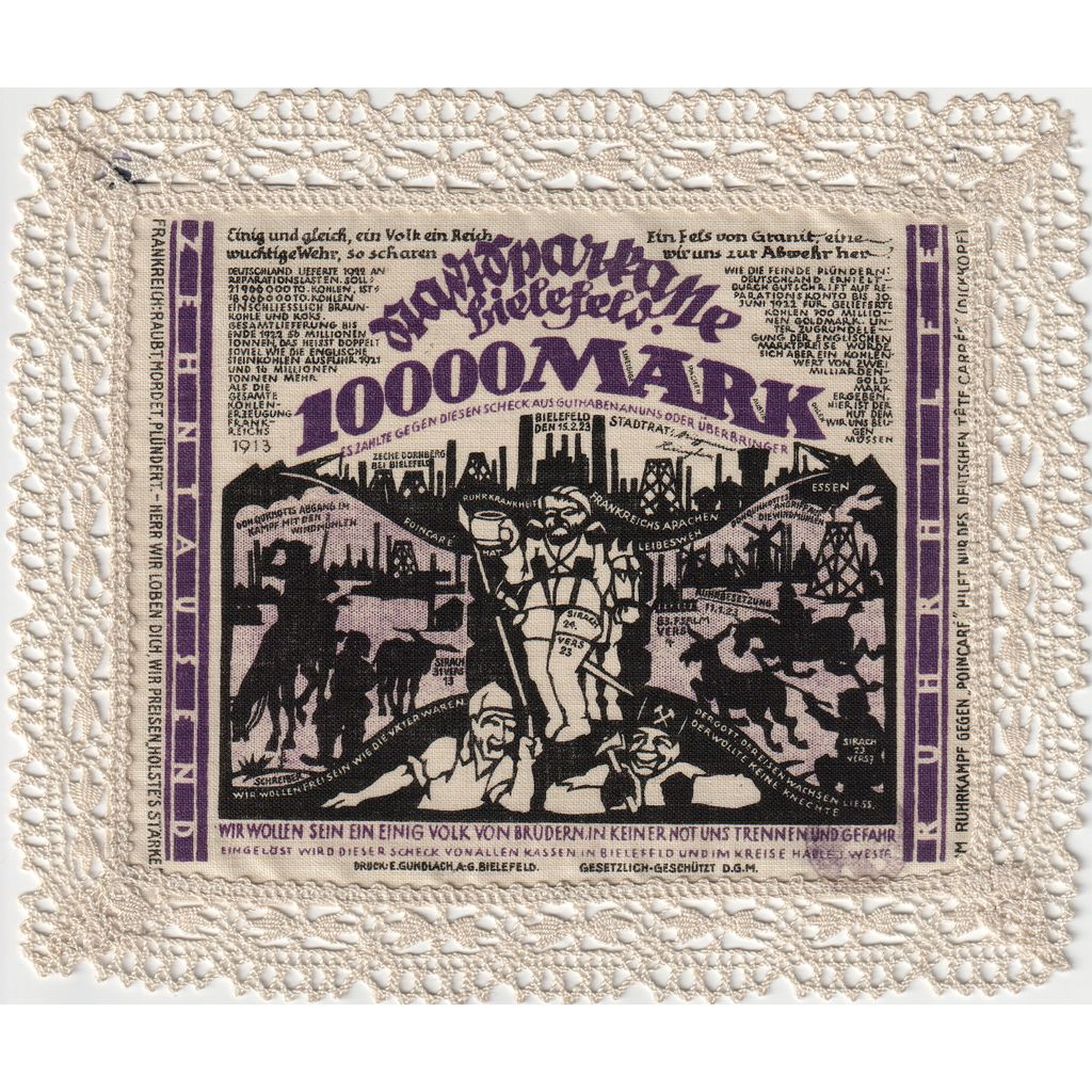 Germania, Bielefeld, 10000 Mark, 1923-02-15, SPL, Lino, Grabowski:71c