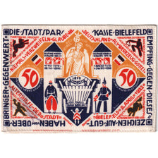 Germany, Bielefeld, 50 Mark, 1922-04-09, UNC(63), Silk, Grabowski:46c