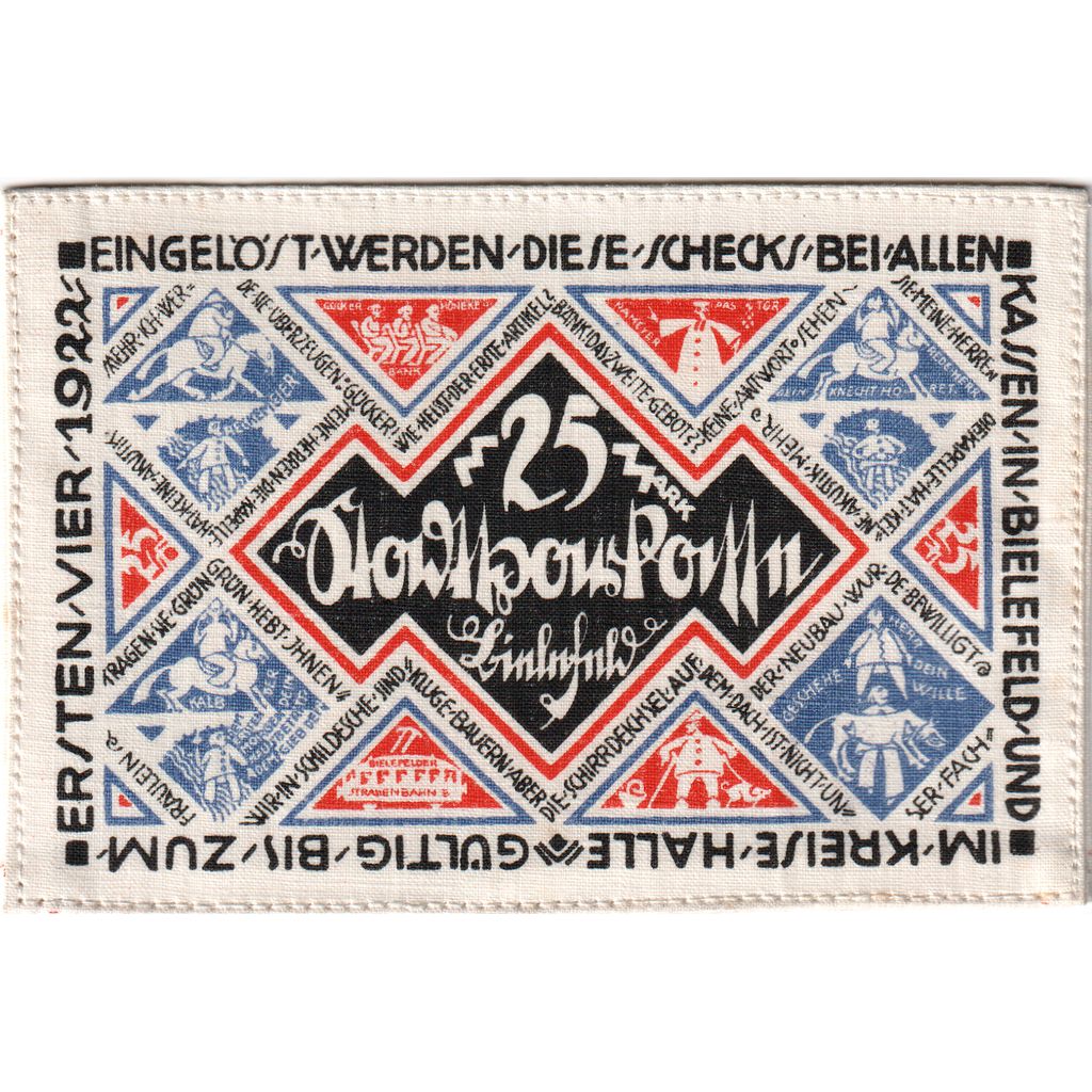 Germany, Bielefeld, 25 MARK, 1921-07-15, UNC(63), Linen, Grabowski:18c