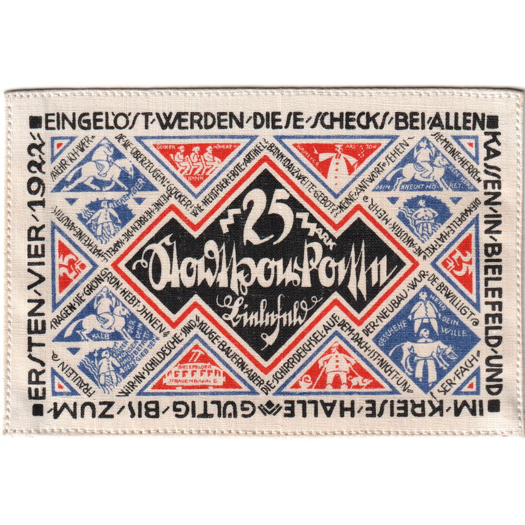 Alemanha, Bielefeld, 25 MARK, 1921-07-15, UNC(63), Linho, Grabowski:18c