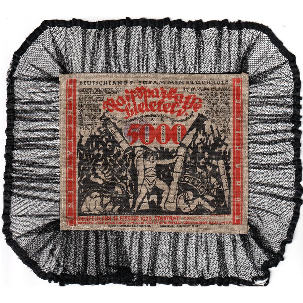 Germania, Bielefeld, 5000 Mark, 1923-02-15, SPL, Burlap, Grabowski:67d