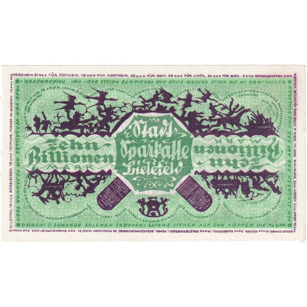 Germany, Bielefeld, 10 Billion Mark, 1922-10-21, UNC(63), Linen, Grabowski:91