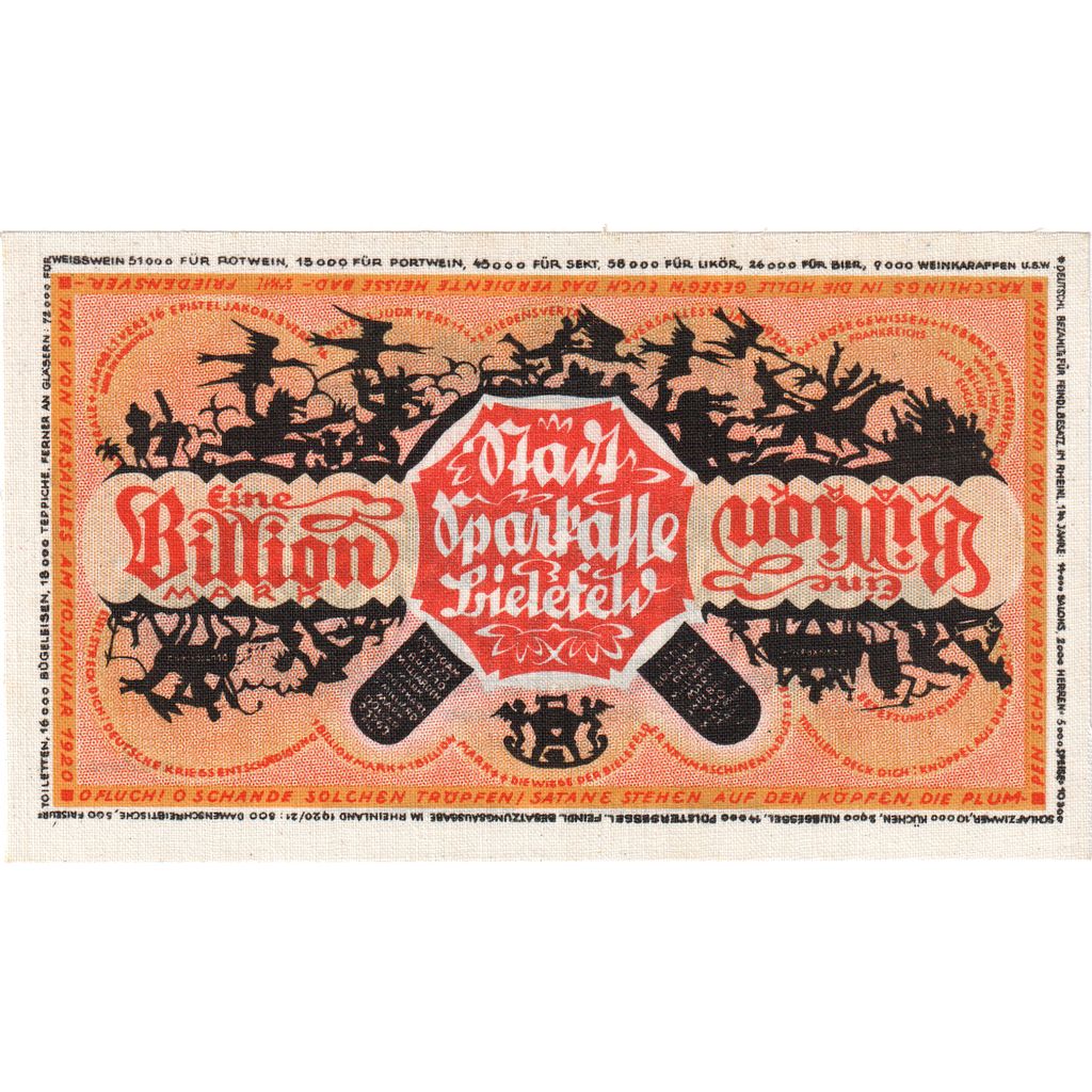 Deutschland, Bielefeld, 1 Billion Mark, 1922-12-15, UNZ-, Leinen, Grabowski:90