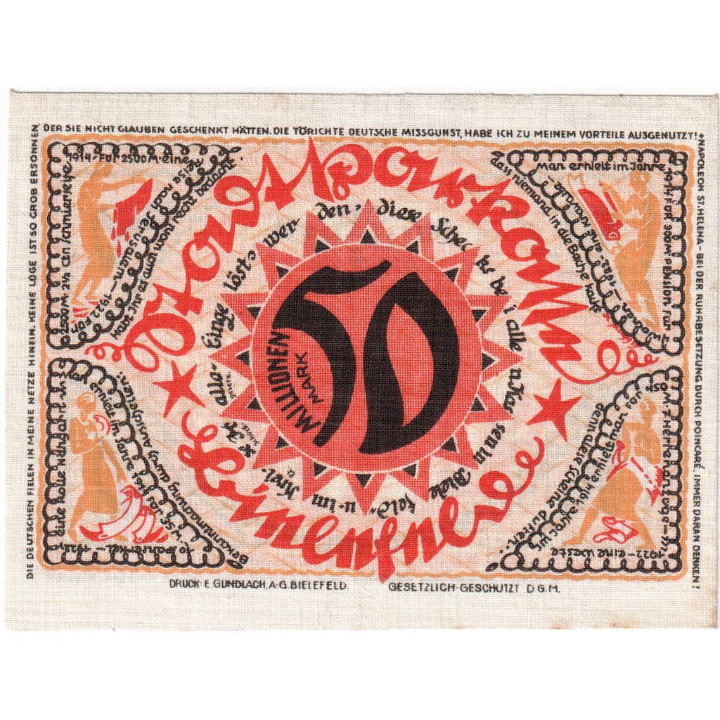 Germania, Bielefeld, 50 Millionen Mark, 1922-04-02, SPL, Lino, Grabowski:83