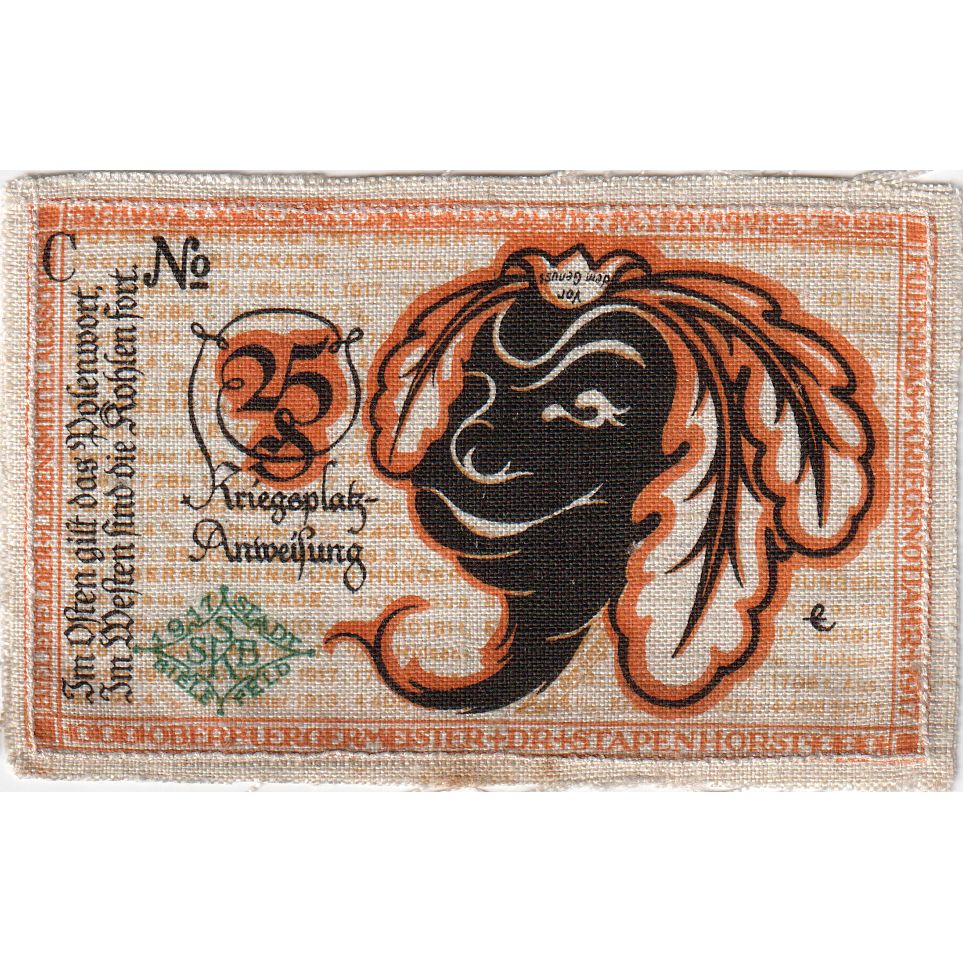 Germany, Bielefeld, 25 Pfennig, 1919-04-01, AU(55-58), Linen, Grabowski:14