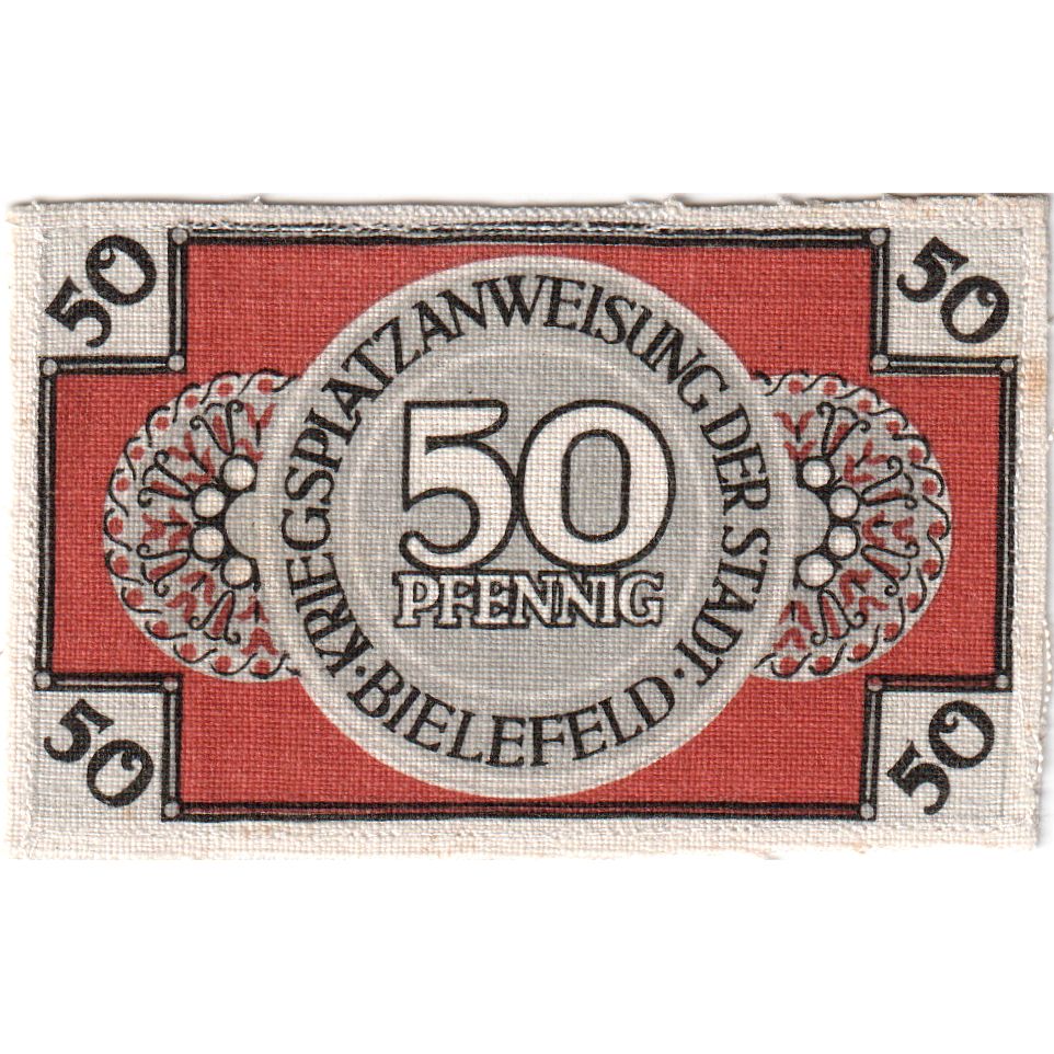 Germany, Bielefeld, 50 Pfennig, 1918-03-01, UNC(63), Linen, Grabowski:5a
