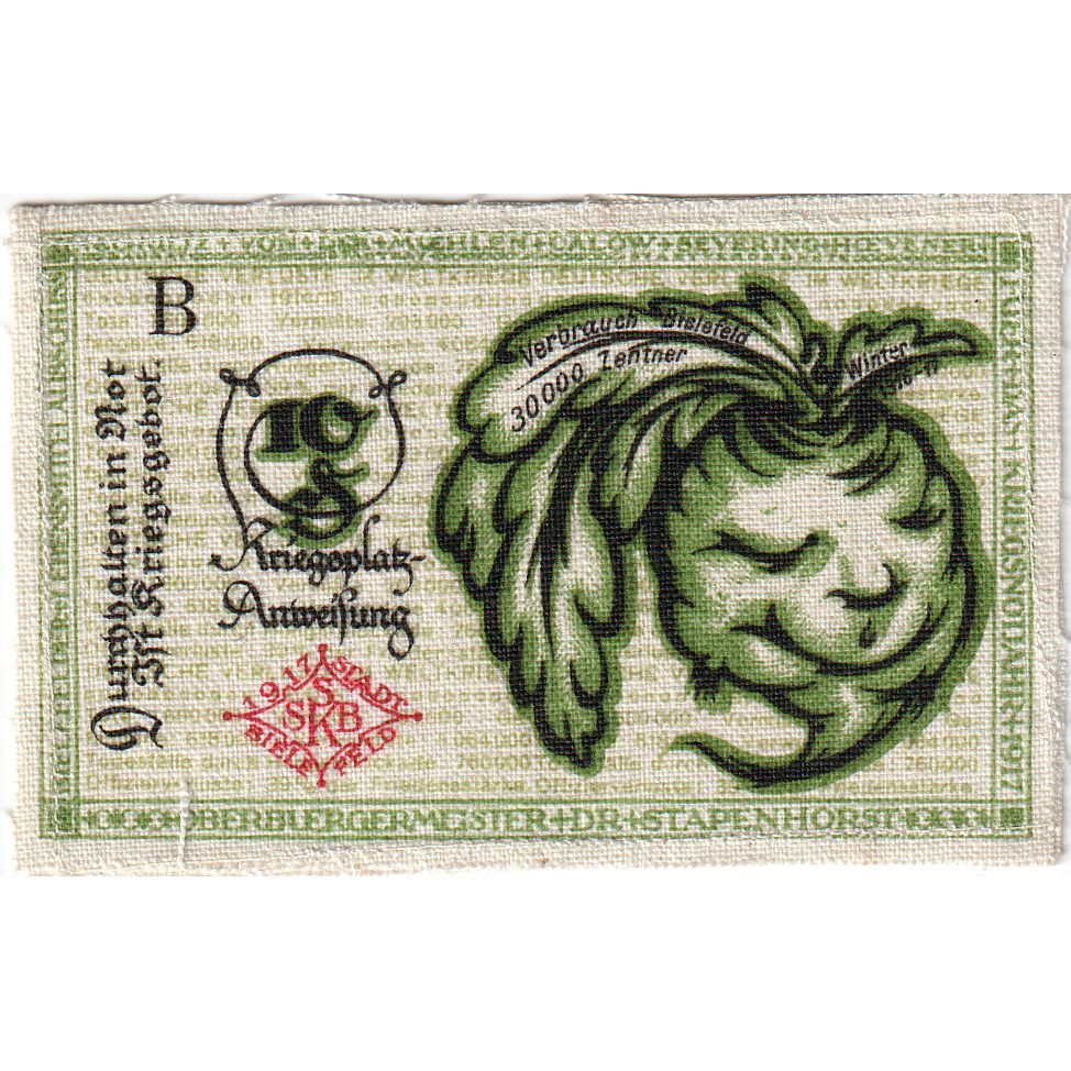 Niemcy, Bielefeld, 10 Pfennig, 1919-04-01, UNC(63), Pościel, Grabowski:10