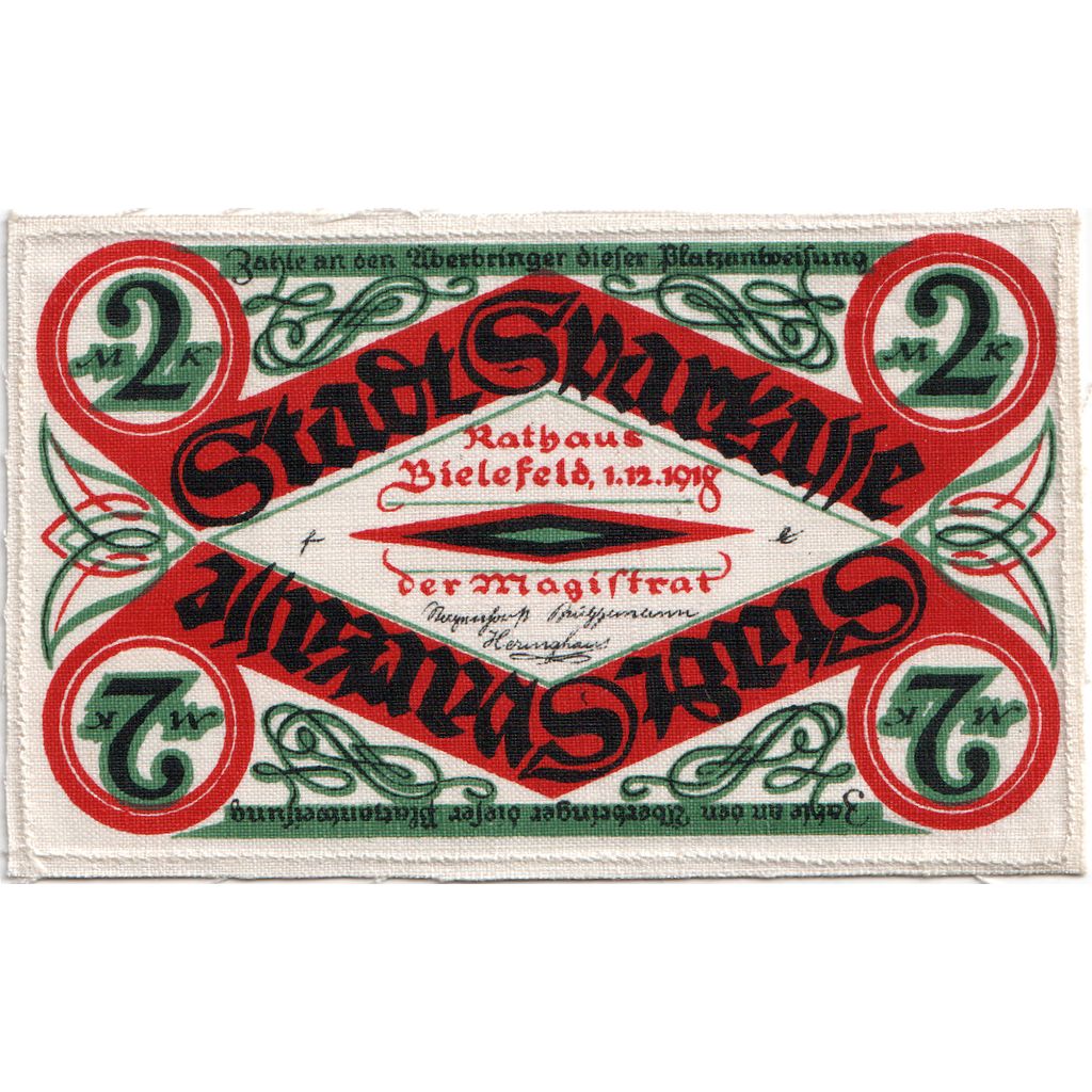 Germania, Bielefeld, 2 Mark, 1918-12-01, SPL, Lino, Grabowski:8