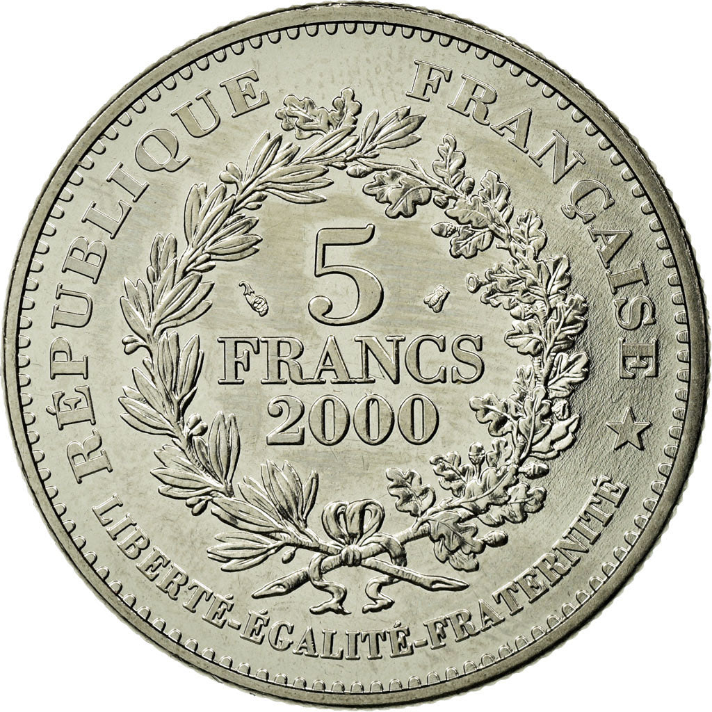 Coin, France, Franc d'Henri III, 5 Francs, 2000, Paris, MS(63), Copper-Nickel