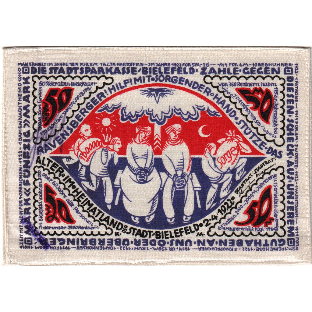 Niemcy, Bielefeld, 50 Mark, 1922-04-02, UNC(63), Jedwab, Grabowski:45a