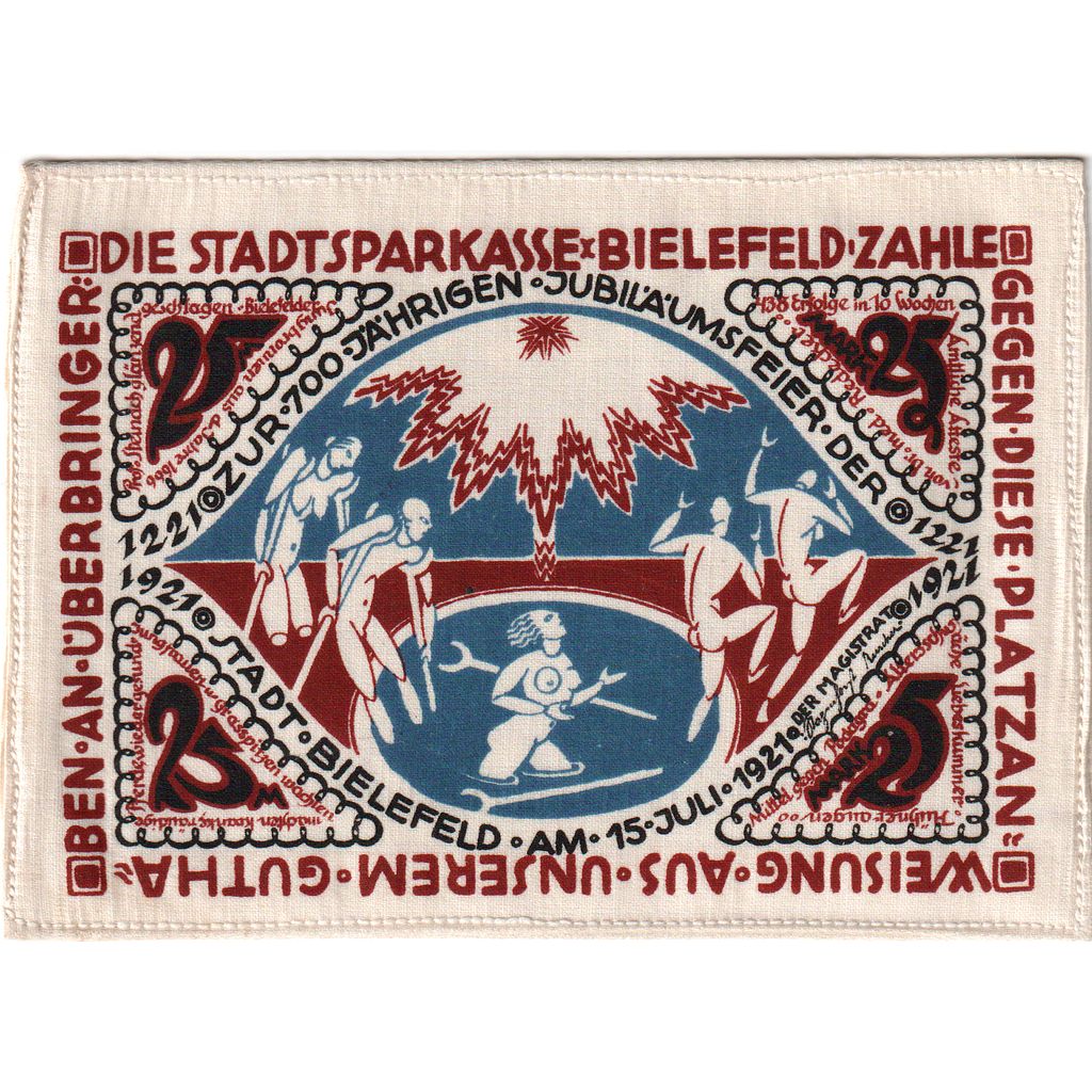 Alemanha, Bielefeld, 25 MARK, 1921-07-15, UNC(63), Seda, Grabowski:22a