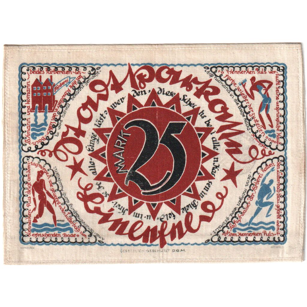Allemagne, Bielefeld, 25 MARK, 1921-07-15, SPL, Soie, Grabowski:22b