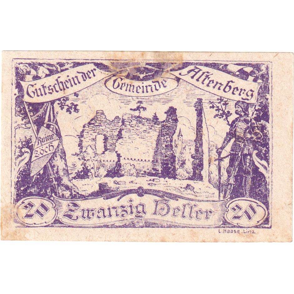 Österreich, Altenberg, 20 Heller, 1920-05-15, S