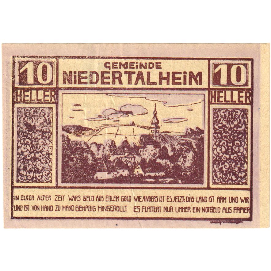 Österreich, Niedertalheim, 10 Heller, 1920-12-31, UNZ-