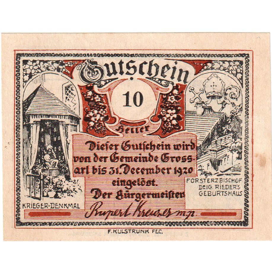 Österreich, Grossarl, 10 Heller, 1920-12-31, VZ
