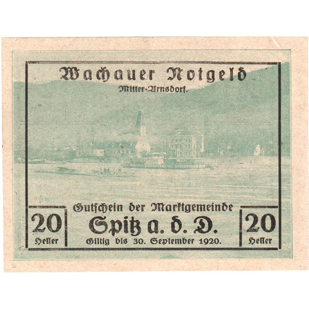 Österreich, Spitz an der Donau, 20 Heller, 1920-09-30, UNZ-