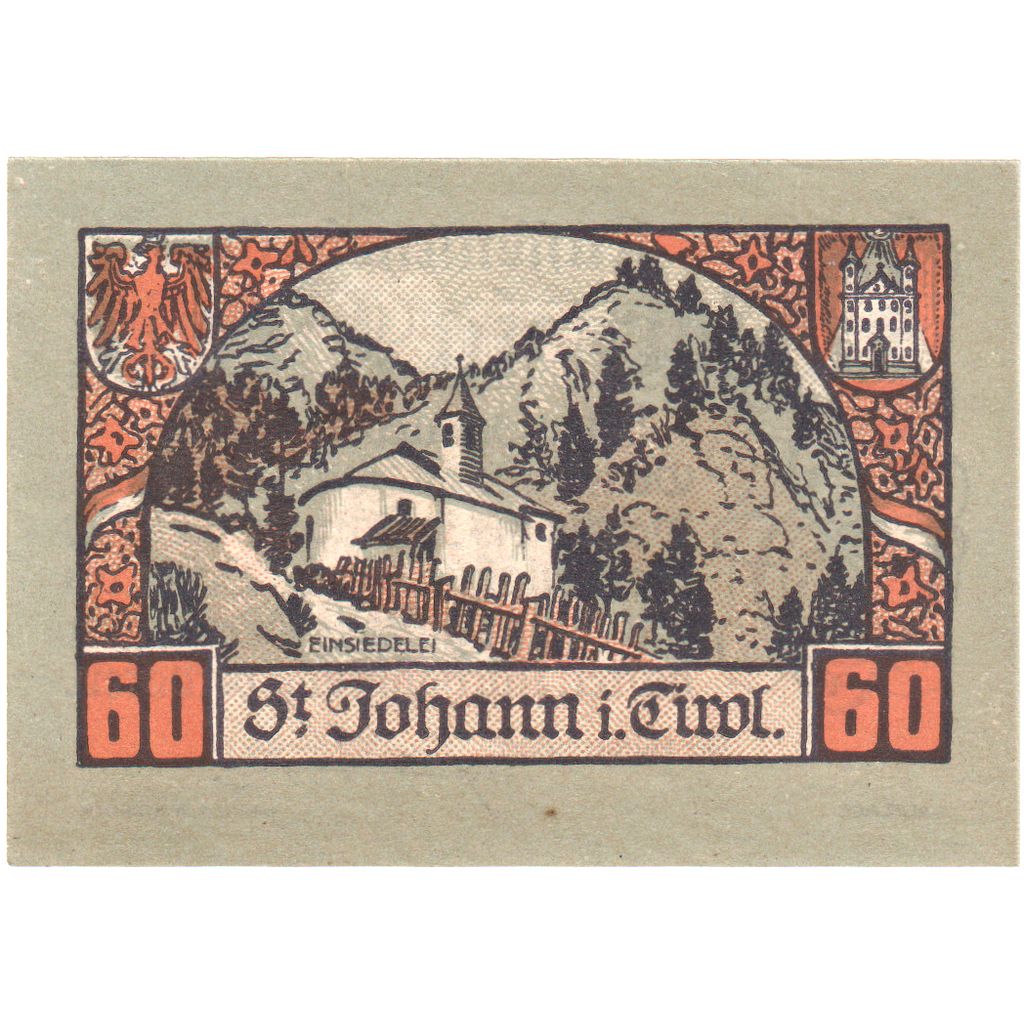 Austria, St Johann in Tirol, 60 Heller, 1921-01-31, UNC(63)