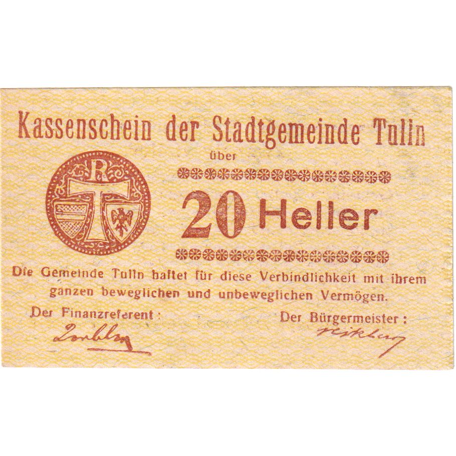 Austria, Tulln, 20 Heller, 1920-09-30, UNC(63)