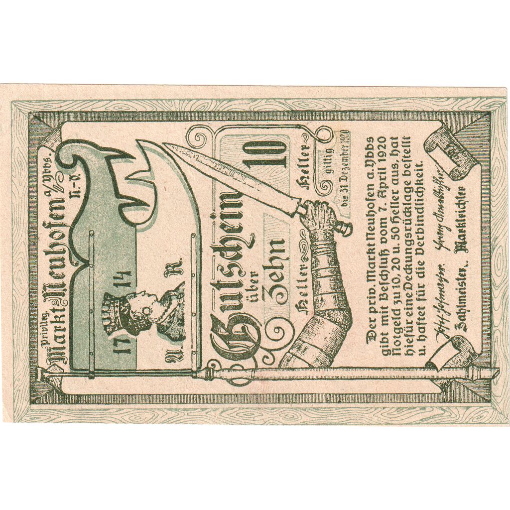 Austria, Neuhofen a.d Ybbs, 10 Heller, 1920-12-31, UNC(63)