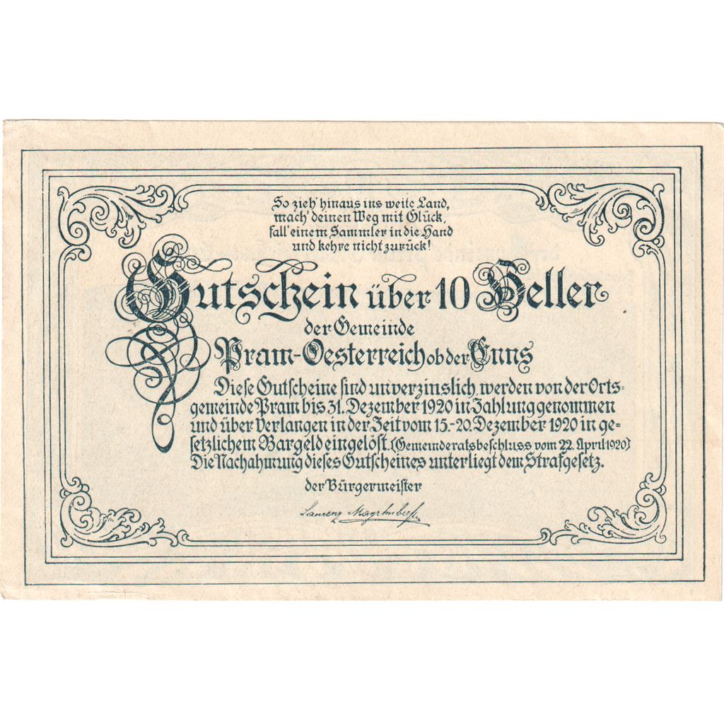 Austria, Enns, 10 Heller, 1920-12-20, UNC(63)