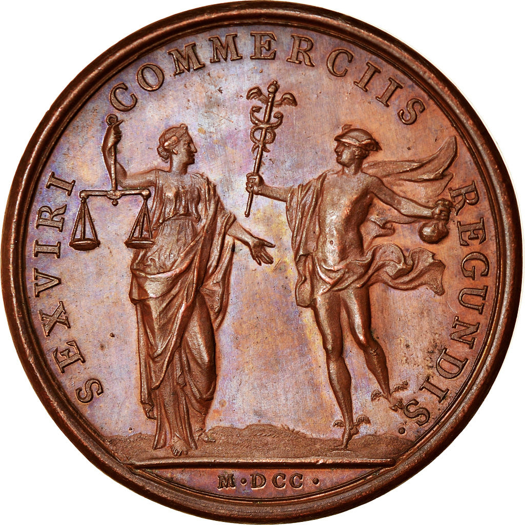 France, Médaille, Louis XIV, Chambre de Commerce, 1700, Cuivre, SUP, Mauger