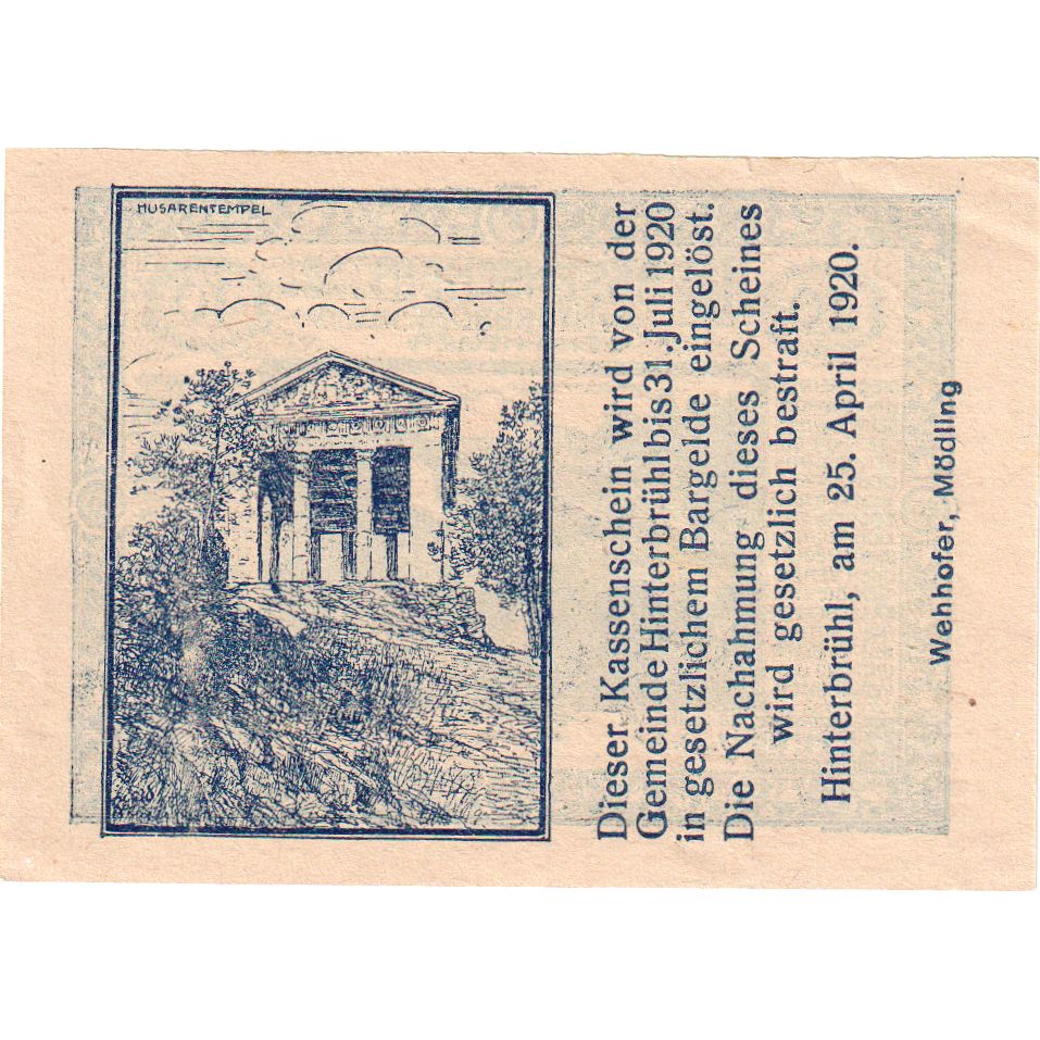 Austria, Hinterbrühl, 10 Heller, 1920-07-31, UNC(63)