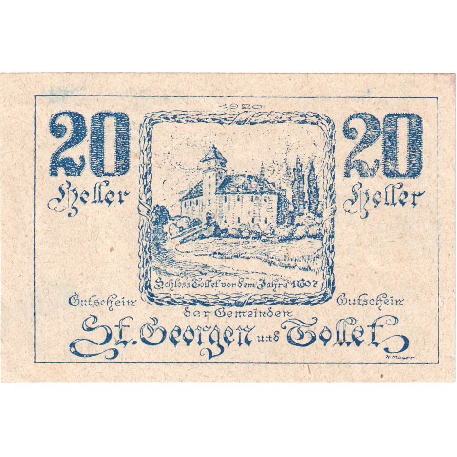 Austria, St Georgen, 20 Heller, 1921-06-30, UNC(63)