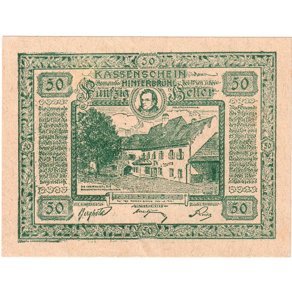 Austria, Hinterbrühl, 50 Heller, 1920-07-31, UNC(63)