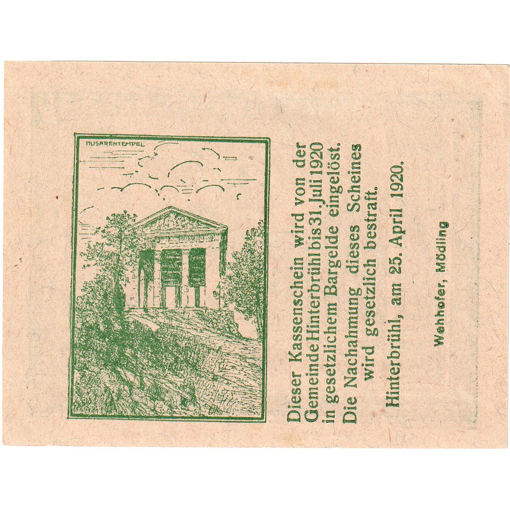 Austria, Hinterbrühl, 50 Heller, 1920-07-31, UNC(63)