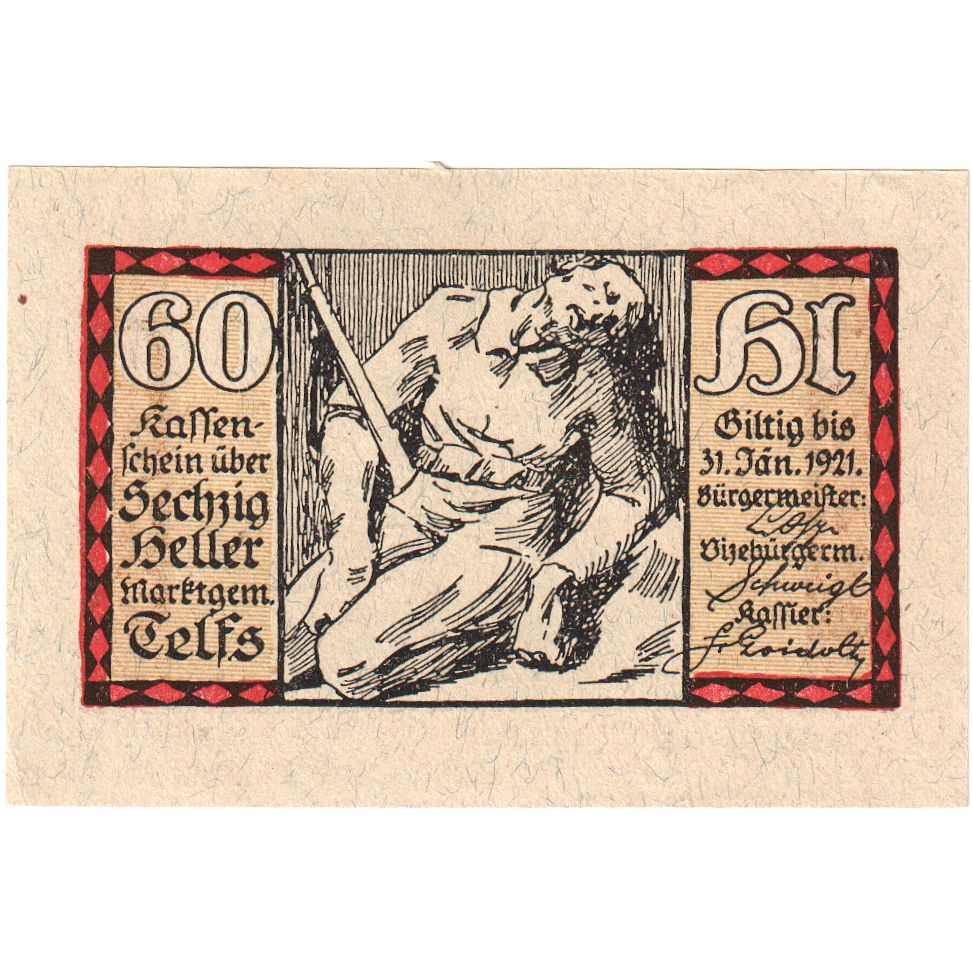Österreich, Telfs, 60 Heller, 1921-01-31, UNZ-