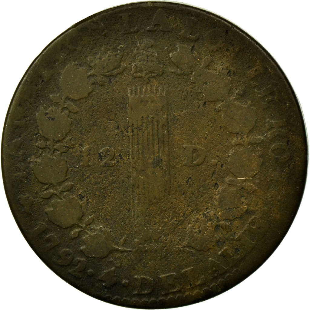 Monnaie, France, 12 deniers françois, 12 Deniers, 1792, Lyon, TB, Bronze