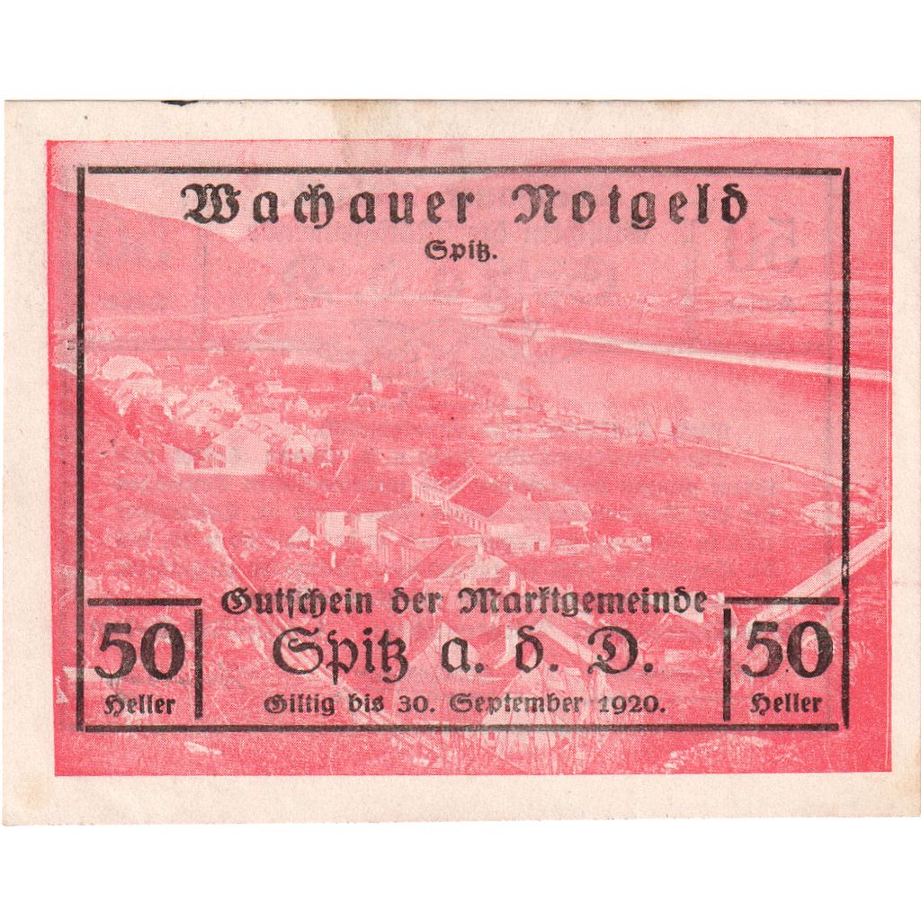 Österreich, Spitz an der Donau, 50 Heller, 1920-09-30, VZ