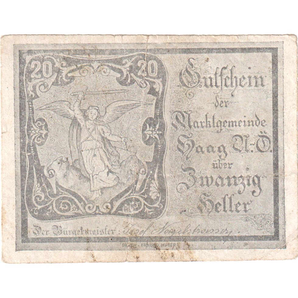 Österreich, Haag, 20 Heller, 1920-12-31, S