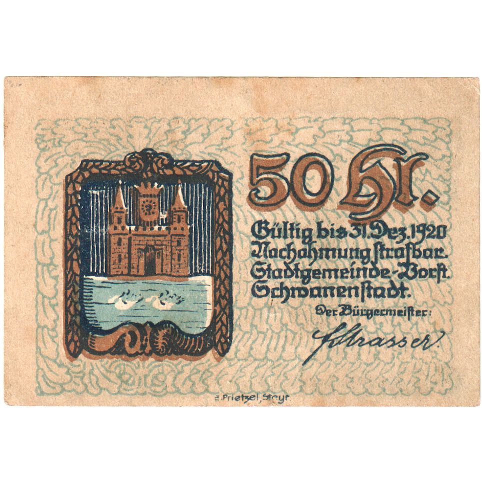 Österreich, Schwanenstadt, 50 Heller, 1920-12-31, SS