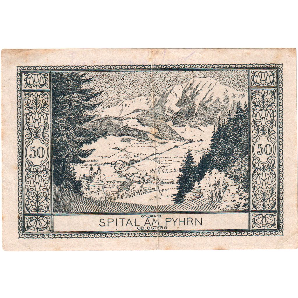 Austria, Spital am Pyhrn, 50 Heller, 1921-03-31, EF(40-45)