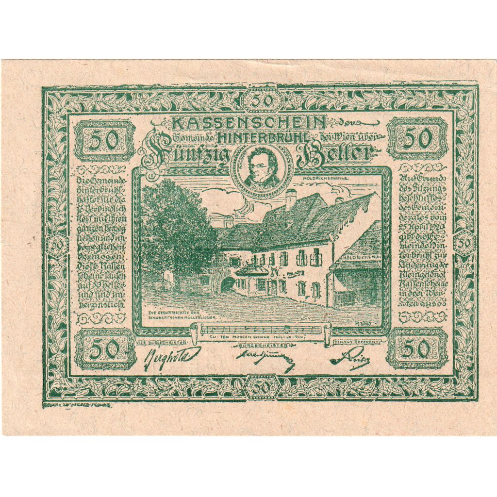 Austria, Hinterbrühl, 50 Heller, 1920-04-25, EF(40-45)
