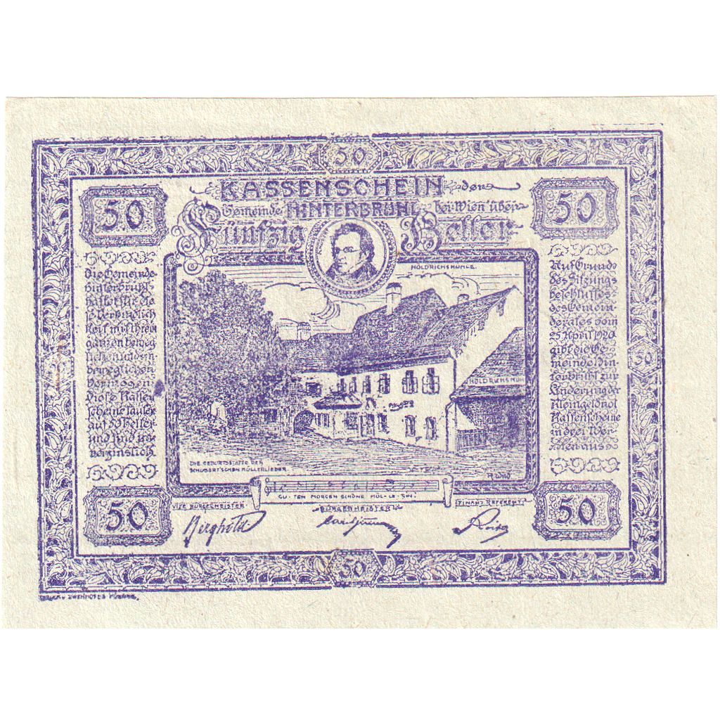 Österreich, Hinterbrühl, 50 Heller, 1920-04-25, UNZ-