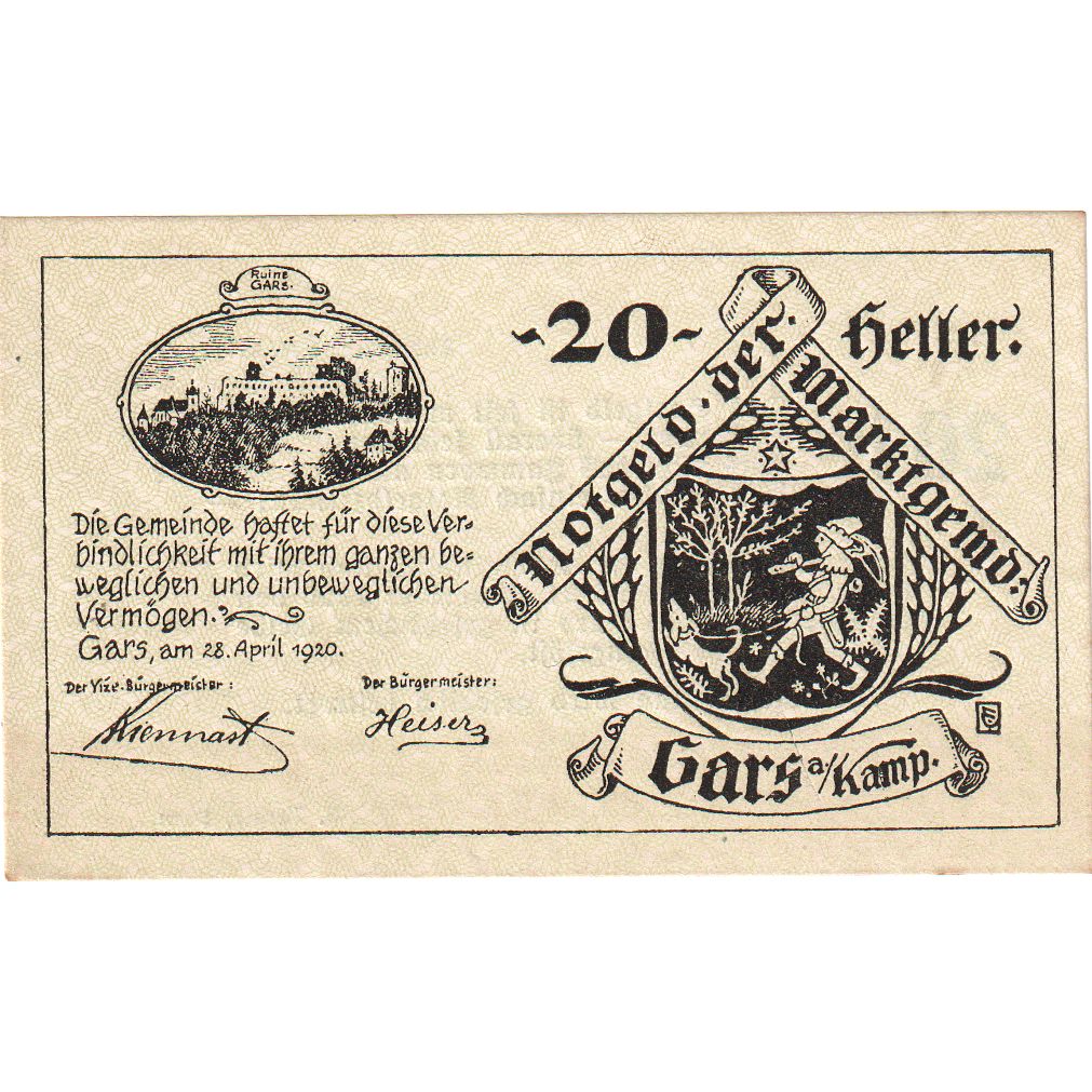 Österreich, Gars am Kamp, 20 Heller, 1920-12-31, UNZ-