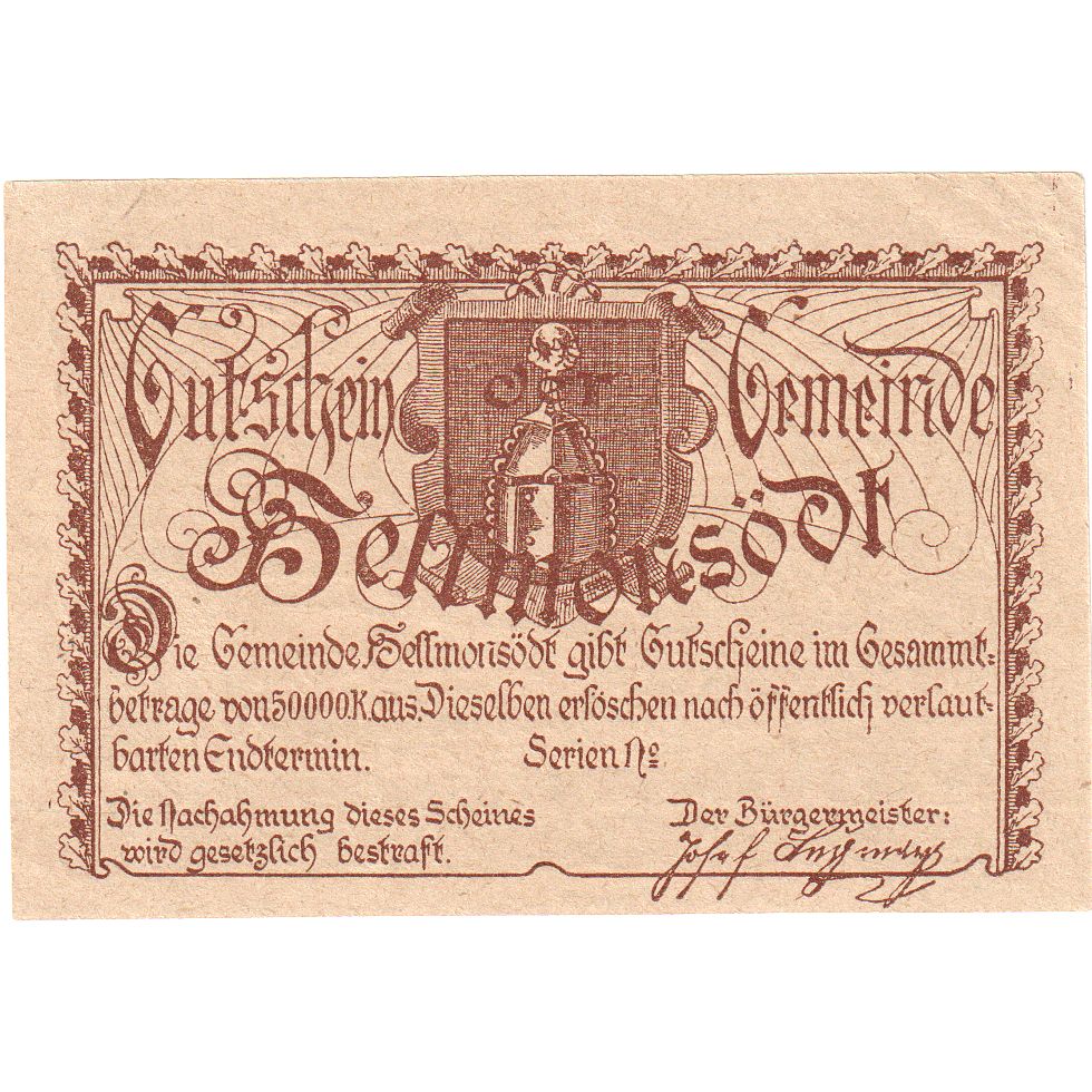 Austria, Hellmonsodt, 20 Heller, UNC(63)