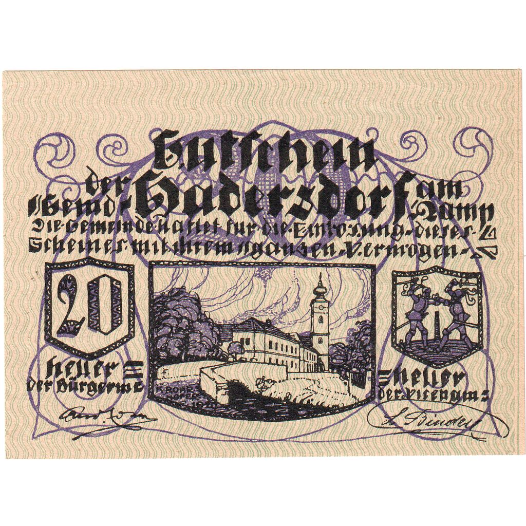 Austria, Hadersdorf, 20 Heller, 1920-12-31, UNC(63)